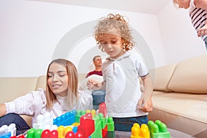 Boy having fun times with mother