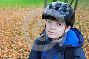 Boy with helmet
