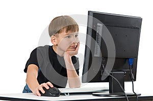 Boy on His Computer