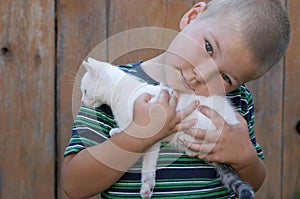 Boy and his pet
