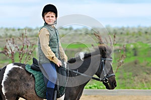 Boy and his Shetland pony