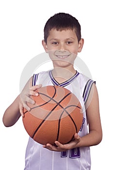 Boy holding basketball