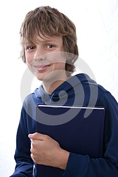 Boy holding book