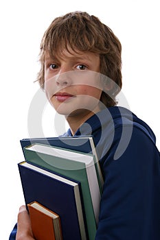 Boy holding Books