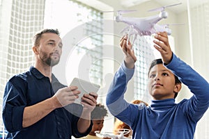 Boy Holding Quadcopter