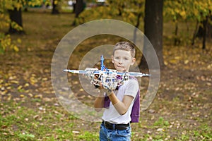 Boy holds airframe
