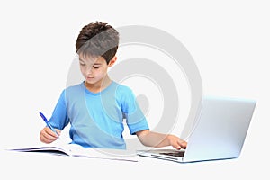 A boy with homework