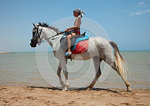 A boy on horseback