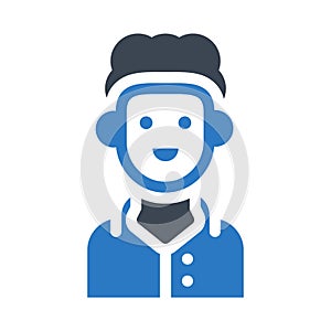 Boy glyph colour line vector icon