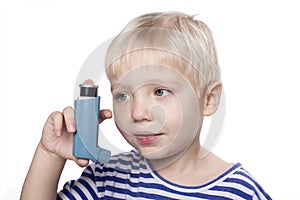 Boy with inhalator photo