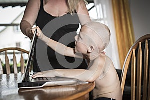 Boy with internet dependence