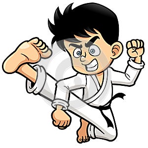 Boy Karate kick