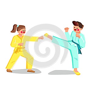 boy karate kid vector