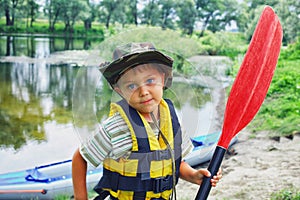 Boy kayaking