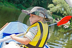 Boy kayaking