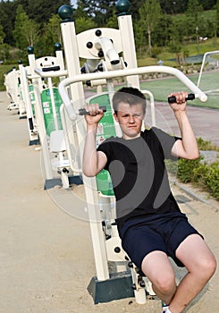 Boy keeping fit