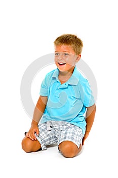 Boy kneeling