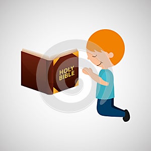 boy kneeling bleesed bible icon