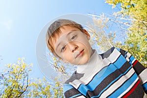 Boy in knit clothing