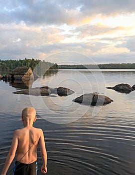 Boy at the lake