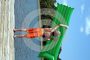 Boy at lake