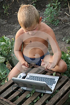 Boy with laptop
