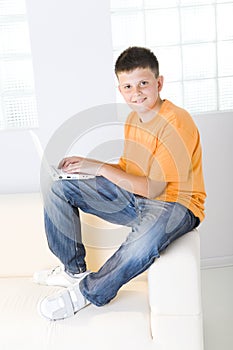 Boy with laptop