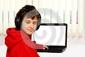 Boy and laptop - computer