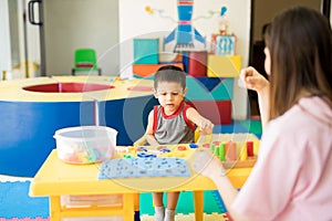 Boy learning the alphabet