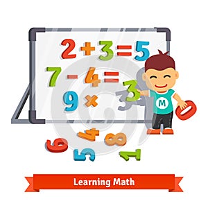 Boy learning math