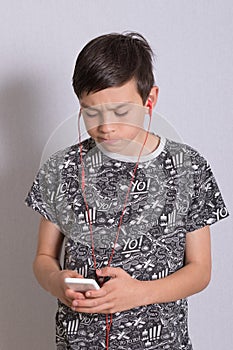Boy listening to music