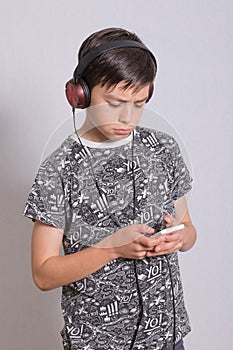 Boy listening to music