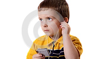 Boy listening to music