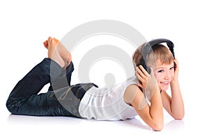 Boy listening to music