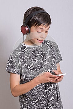 Boy listening to music