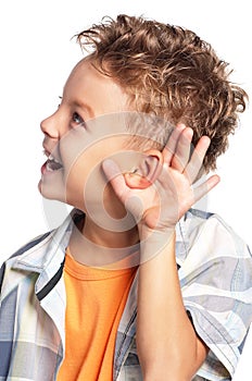 Boy listens to gossip