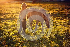 Boy with little horse