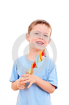 Boy with lollipop