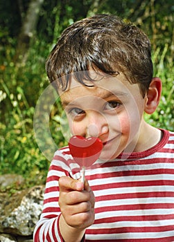 Boy with a lollypop