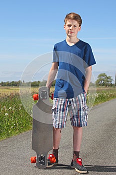 Boy with longboard