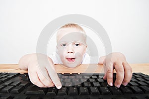 Boy looking at the computer screen