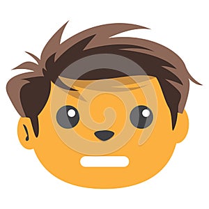 boy looking solemn. Vector illustration decorative design