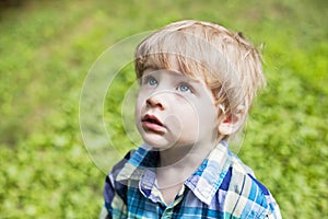 Boy looking up