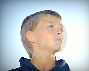 Boy Looking Up