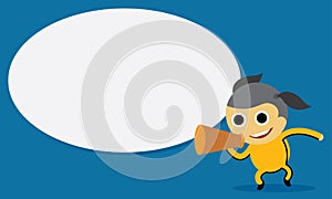 Boy Making Announcement