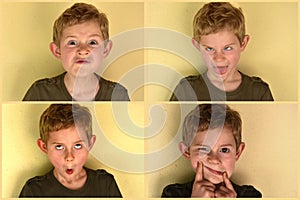 Boy making faces