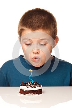 Boy making a wish