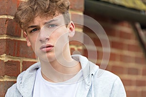 Boy Male Child Teenager Wearing Hoody photo