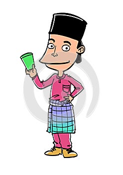 Boy or man holding angpau Raya