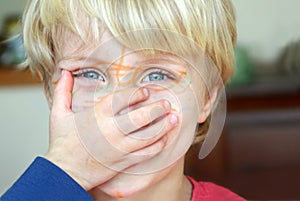 Boy with Marker on Face